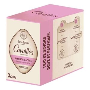 roge cavailles trio de savons doux et parfumes amande lactee x g